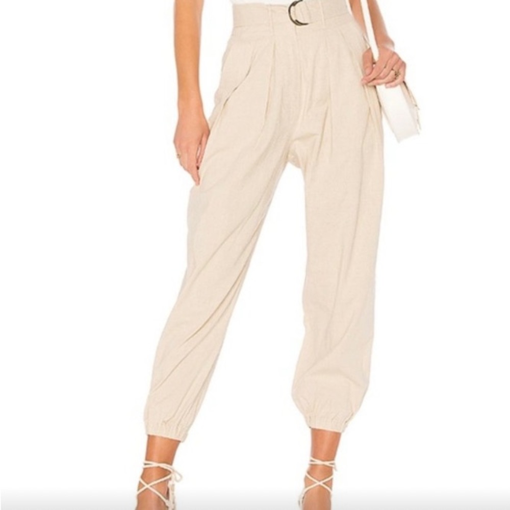 Tularosa Melina Linen Jogger in Oatmeal Size Large
